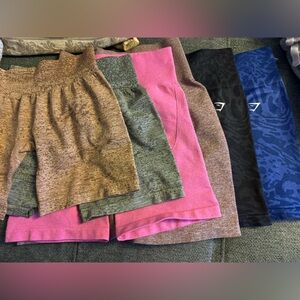 NVYTN AND Gymshark Patterned Activewear Shorts. 6 pairs. All size Medium